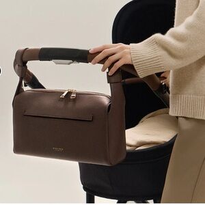 Sleek Dark Brown Baby Bag with Stroller Straps